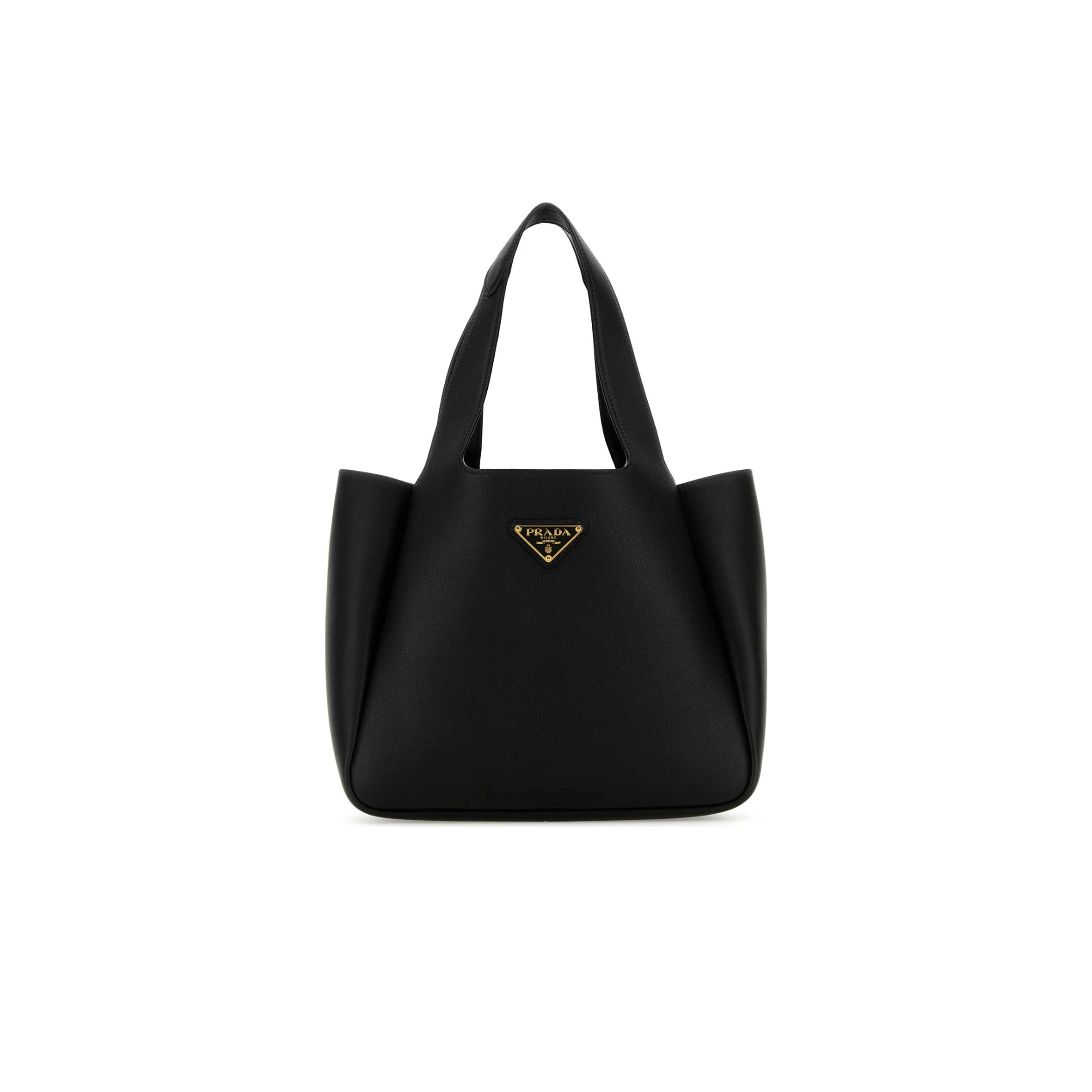 PRADA BLACK LEATHER HANDBAG 1BG542 (22.5*18*11cm) 